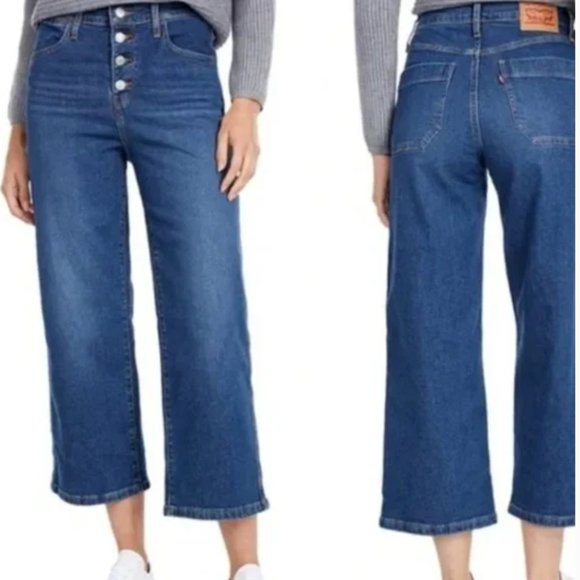 brand NEW Levi's Mile High Cropped Wide Leg Jeans, Sz 10 W30 L25 NWT - Picture 1 of 6